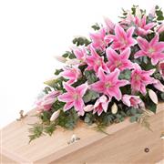 Lily Casket Spray - Pink 4ft