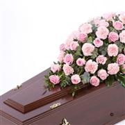 Rose and Carnation Casket Spray - Pink 3ft