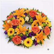 Large Vibrant Rose and Lily Wreath